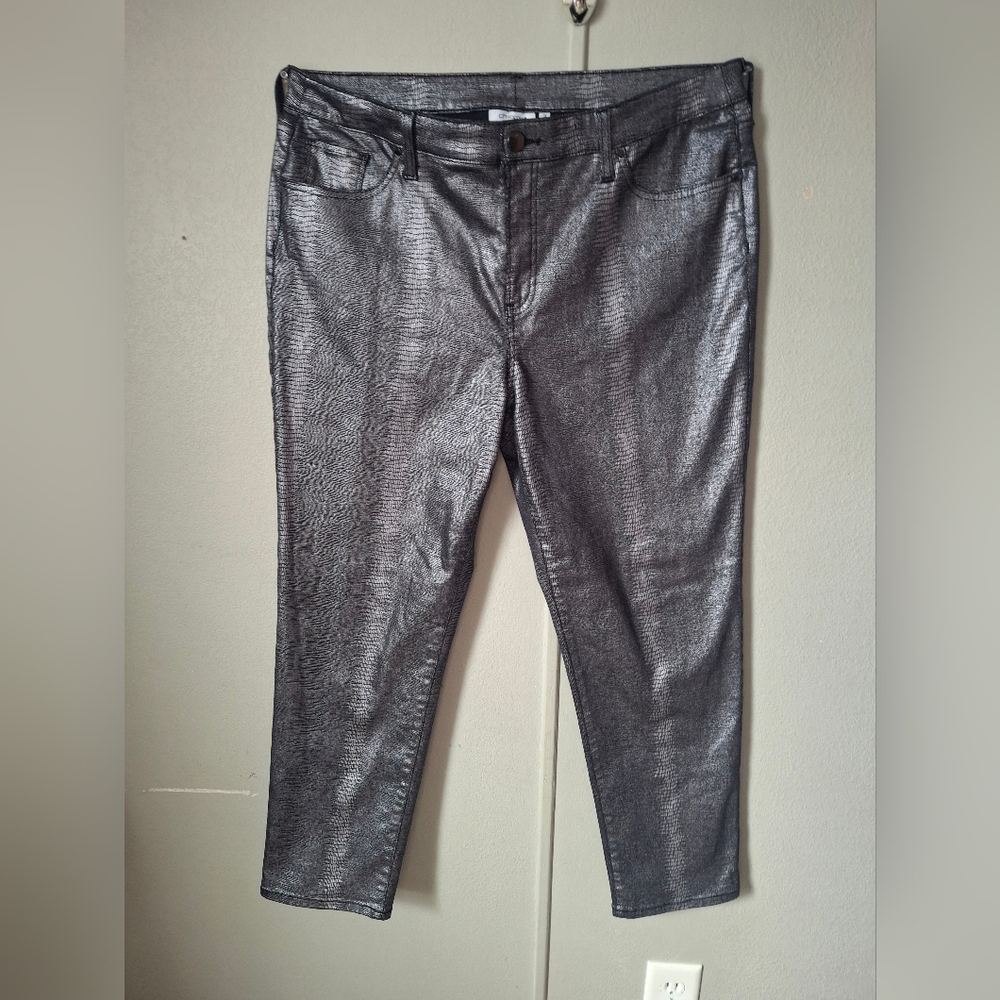 Chico's Shimmering Silver Trousers